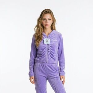 PLAYBOY Lavender Velour Hoodie